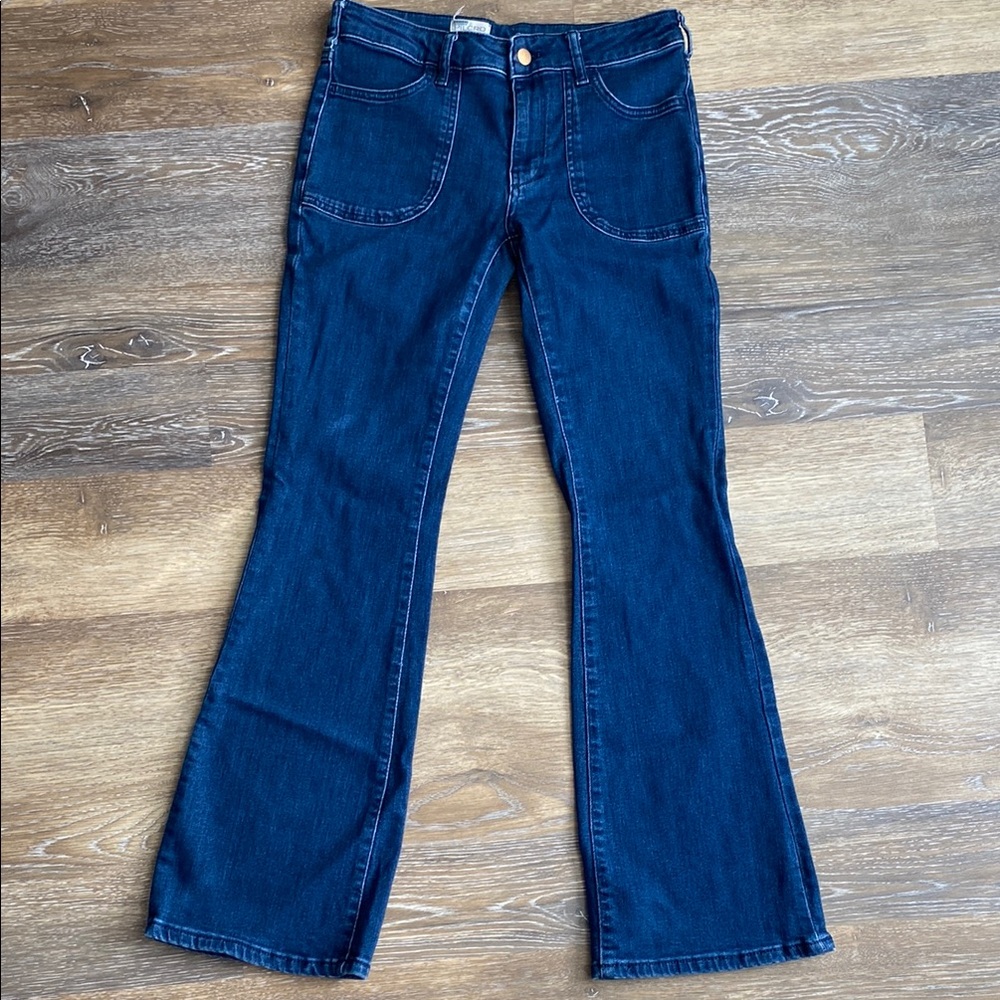 Women's Flare Jeans - Dark Blue
